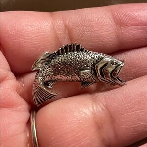 Silver Fish Lapel Pin - Metallic Fish Accessory
